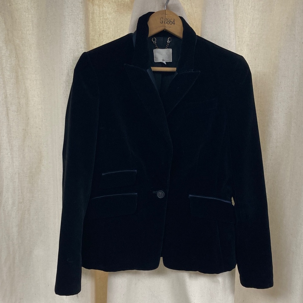 3.1 Phillip Lim Black Velvet Blazer Jacket